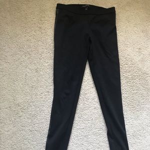 Black leather side pants.